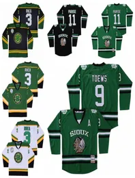 College North Dakota Fighting Sioux Jersey 9 Jonathan Toews 11 Zach Parise Hockey Ross The Boss Rhea 3 St John039S Shamrocks GR9711942