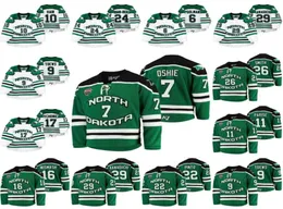 A3740 7 T J OSHIE NORTH DAKOTA Fighting Hawks College Hockey Jersey Shane Pinto Cole Smith Adam Scheel Gavin Hain Matt Kiersted 6301320