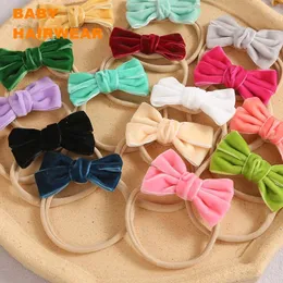 Hair Accessories 18 Colors Velvet Bow Headband For Baby Girls Winter Bowknot Hairclips Born Birth Gifts Infant Girl