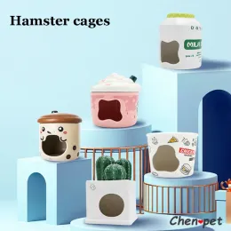 Burar nya design keramik hamster burar stort utrymme med täckande gnagare sängkläder söt design för chinchilla guniea gris leksaker tillbehör