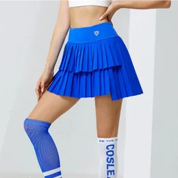 Женская двухслойная плиссированная юбка с высокой талией, спортивные юбки для гольфа, тенниса, тренажерного зала, фитнеса, бега, йоги, мягкие короткие спортивные шорты для тренировок 240223