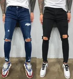 Дизайнерские мужские джинсы Whol Hip Hop Тонкие ноги с буквой колена Морщины Модный мужской высококачественный молния Украсить шитье Сращивание брюк1154192