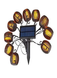 Saiten LED Solarbetriebene Lichterkette im Freien wasserdichte Flammenlaterne hängende Feenlampe Hochzeitsfeier Urlaubsdekorationen7035284