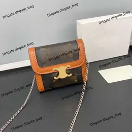 Damen-Luxustasche, Designer-Geldbörse, Handtasche, Rindsleder, einzelne Schulter, Umhängetasche, Kettentasche, Vintage-Druck, echtes Leder, dreifach gefaltete Geldbörse, Geldbörse mit mehreren Karten