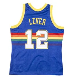 ステッチされたバスケットボールジャージラファイエット「ファット」レバー1987-88ブルーメッシュハードウッドクラシックレトロジャージーS-6XL