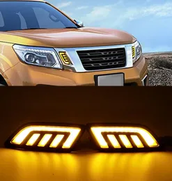 1 conjunto adequado para Nissan NAVARA NP300 D23 2015 2016 2017 2018 2019 LED DRL luzes diurnas máscara grade lâmpada LED com sinal de giro fe3078449