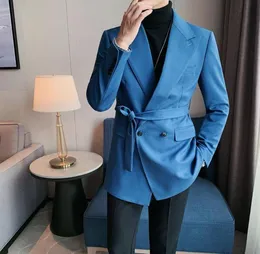 MEN039S Suits Blazers Trend Marka Kemeri Çift Kelime Kelime Blazer Tasarımcı Prom Partisi Elbise Elbise Erkekler İçin Hombre Düğün Damat Sty9729435