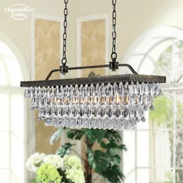 Chandeliers Modern Vintage Crystal Chandelier Lighting Tear Drops Pendant Hanging Light For Home El Decoration