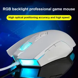 Mouse Ajazz AJ52 7 modalità retroilluminate RGB 2 pulsanti laterali ben progettati Mouse da gioco cablato Mouse da gioco Esport professionale per PC lol DOTA