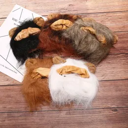Engraçado bonito animal de estimação leão mane peruca boné chapéu para gato halloween natal roupas fantasia vestido com orelhas outono inverno traje cosplay 240228