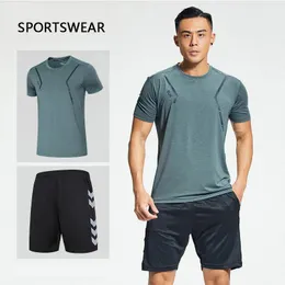 Mężczyźni Sport Sports Sport Sport Szybkie suche zestawy biegów Ubrania sportowe Joggers trening na siłownię kondycji fitness 2PCSsets 240228