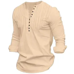 Moda Bawełniana koszulka z długim rękawem Mężczyźni Fit Fit Casual Social Business Men Casual Clothing 240220