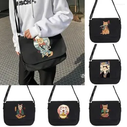 Shopping Bags Harajuku Canvas Messenger Bag Handbags Shoulder Large Capacity Crossbody For Teenager Girls Men Student School Sac