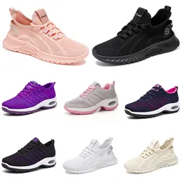 Novos homens mulheres caminhadas correndo sapatos planos sola macia moda roxo branco preto confortável esportes bloqueio de cor q4 gai esporte