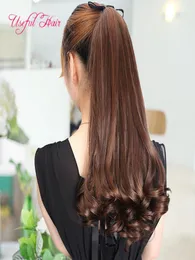 ذيل الشعر الاصطناعية ذيل الحصان Long Lady Ponytail Extensions Girl Wavy Bonytils for Curly Hair Ponytils for Black Women Clip in6053181