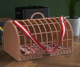CAT Carning Starker Wicker Cat Carrier Basket Histten Bed Caves Plantable Pet Caves With Soft Cushionpet Carrier Scarre3733602