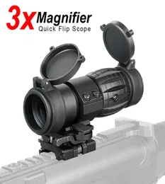 Mira óptica ppt 3x escopo compacto caça riflescope mira com flip up capa apto para 212mm rifle montagem em trilho cl100023692541
