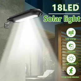 مصباح الجدار 18 LED Solar Power الغسق إلى الفجر ضوء الفناء في الهواء الطلق حديقة مقاومة للماء
