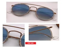 new 2019 SteamPunk Vintage Round Metal Style double bridge Sunglasses Eyewear uv400 glass Lens flash Sun Glasses Oculos De Sol 3644682916