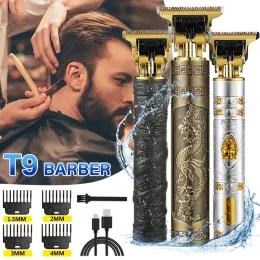 Trimmer T9 USB Electric Hair Trimmers Menshaver Gravering Trace Electric Push Barber For Men Professional Beard Electric Clipper Barber