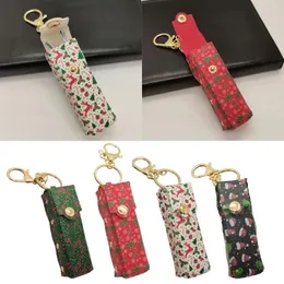 Keychains Leather Lipstick Bag Keychain For Women Portable Lip Gloss Case Backpack 40GB