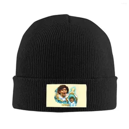 Berets Maradona Soccer Bonnet Hat Knit Men Women Cool Unisex Adult Argentina King Of Football Warm Winter Skullies Beanies Caps