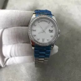 Męskie kobiety unisex zegarek perłowy diamentowy automatyczny ruch mechaniczny Sapphire Glasswatches Męskie zegarek