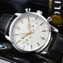 Yüksek kaliteli erkekler otomatik kuvars saatler Avrupa en iyi marka kronograf saati moda deri kayış montre de lüks bir erkek