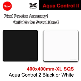 منصات 400 × 400 × 4 ملم Xraypad Aqua Control 2 منصات الماوس للألعاب أسود أو أبيض الإصدار Xraypad AC2 حصيرة مع حافة مخيط متينة