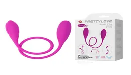 PrettyLove 7 Funktion Super Strong Vibration Pretty Love Snaky Covibe Silicone USB RECHARGEABLE Bullet Sex Vibrator för par Y13748445