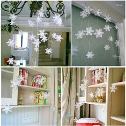 Fiori decorativi Fiocco di neve Tirare Matrimonio Appeso Decorazione Carta velina Ghirlanda Stringa Cerchio Banner Sfondo Puntelli per la casa 3M 8zSH284