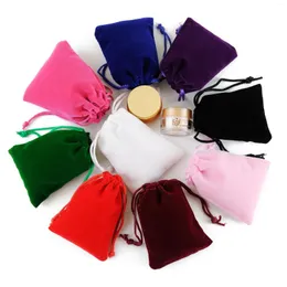 Jewelry Pouches Velvet Bag 10Pcs/Lot Drawstrings Big Size Gift Display Packing Bags Flannel Sachet Fabric Bolsa Can Customized