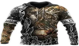 liumaohua camo amo Hunting Animals Deer Art 3d Hoodies Hoodie Men Men Fashionフード付きスウェットシャツ長袖カジュアルトップス7024466