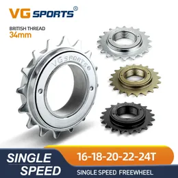 1pc VG Sports 16T 18T 20T 22T 24T 34mm Single Speed ​​Bicycle Freewheel Sprocket Del för BMX 1 COG Gear Accessories 240228