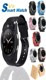Smart Watch V8 Bluetooth Sport Watches Women Ladies Rel مع فتحة بطاقة Sim Slot Android Phone PK DZ09 Y1 A18648788