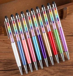 PCS Creative Crystal 1 Pen Diamond Ball Point Pennor Stationery Ballpen Stylus Pen Touch Pen 13 Colors Feily Black Refill 10 MM5102276