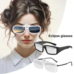 Sunglasses 1/2 Pcs Solar Eclipse Glasses Clip-on Safety Viewing Block Harmful UV Light Unisex Translucent Direct Sun Observation Adult Lens