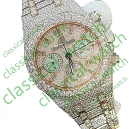 Luxury Crystal White Gold Cubic SSA Stainless Steel Moissanite Iced Out