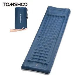 Tomshoo Uppblåsbar madrass tjock 4in Sleeping Pad Mat Air Madrass W Inbyggd pump för camping backpacking Travel240227