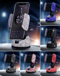 Diamond Bling Car Cell Telefon Holder Girl Crystal Mount Universal Fit Mobile Holder Car Interior Accessories for Women2421622