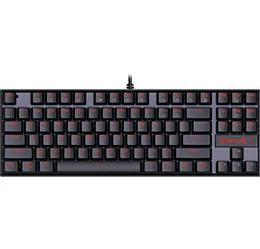 Redragon K552 Kumara LED LED Zwrotu mechanicznego klawiatury Gaming Compact 87 Kluczowe przewodowe wiśniowe przełączniki Blue Equivalent for PC Gamer K7281684