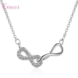 Pendants Personality 925 Sterling Silver Cubic Zircon Infinity Friendship Necklace Pendant Jewelry For Women Friend Lover Gift