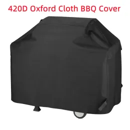 يغطي 420d Oxford Cloth BBQ Cover في الهواء الطلق الثقيل المضاد للتراب غلاف شواء مقاوم للماء PVC غطاء الشواء الواقي