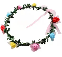 LED Flower Wreath Crown Hair Accessories Light Up Foam Rose Headband Party Birthday Floral Headpiece for Women Girls Wedding Beach8435003