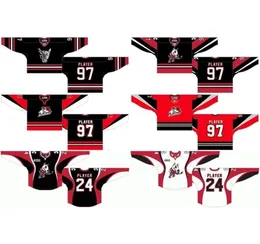 CeDH Customized 2009 10Pres OHL Herren Damen Kinder Weiß Rot Schwarz Stiched Niagara IceDogs 2007 082008 09 Ontario Hockey League 2188181