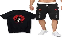 티셔츠 세트 반바지 일본 애니메이션 닌자 짧은 슬리브 멤버 프린트 남자와 여자 바지 set8385889