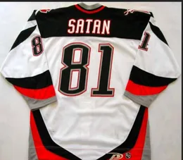 Män ungdomskvinnor Vintage Hockey 81 MiroSlav Satan 200203 Game slitna Hockeys Jersey Size S4XL eller Custom något namn NUMBE4274967