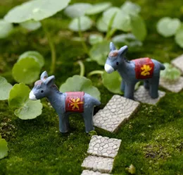 6PCS Animal Donkey Figurines Gnomes Fairy Garden Miniaturowy Bonsai Terrarium Ornament House Dom Dekoracja Dekoracja Crafts3006378