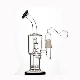 1pcs Glass Bongs Double Layer Percolator Hookahs Bong Water Pipes Birdcage Perc with Ash Catcher Dab Rigs with Glass Oil Burner Pipe