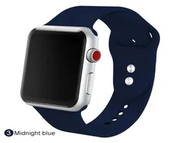 Apple Watch kayışları için silikon solo döngü 44mm 40mm 45mm 41mm 38mm 42mm elastik silikon saat bandı bileziği iwatch Serie 2 6 543 2699548